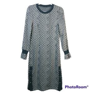 EOLA Blue Silver Diamond Print Sweater Dress Size 46